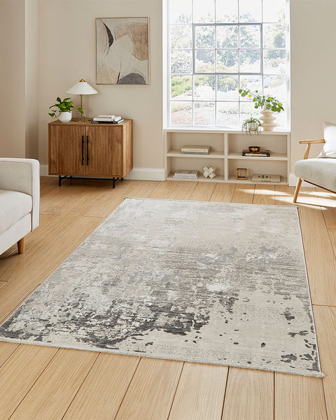 MIRAGE MR93 GREY MODERN ABSTRACT METALLIC RUG