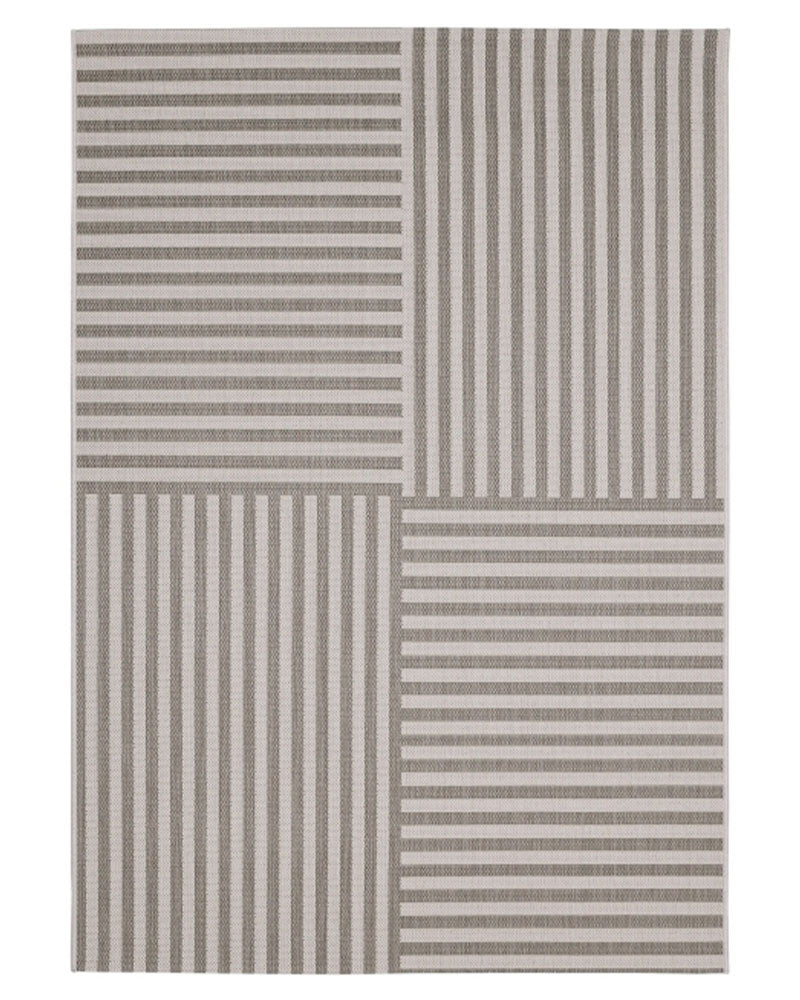 NEUTRAL MULTI STRIPE INDOOR / OUTDOOR FLATWEAVE RUG