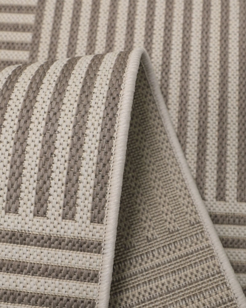 NEUTRAL MULTI STRIPE INDOOR / OUTDOOR FLATWEAVE RUG