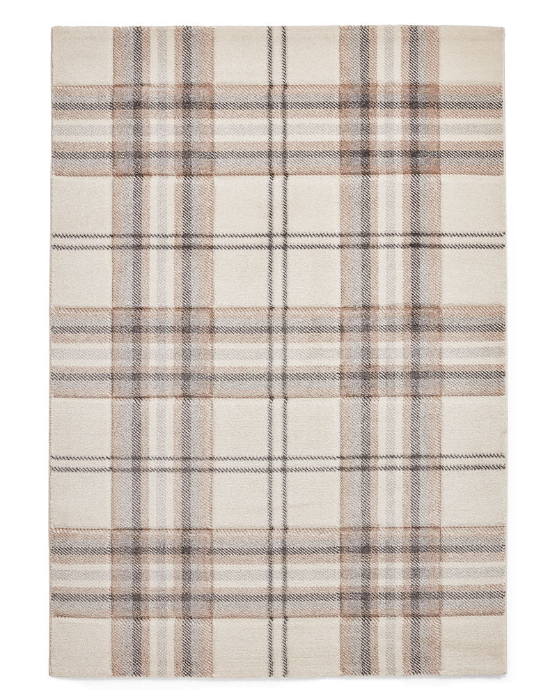 CATHERINE LANSFIELD KELSO NATURAL CHECK TARTAN RUG