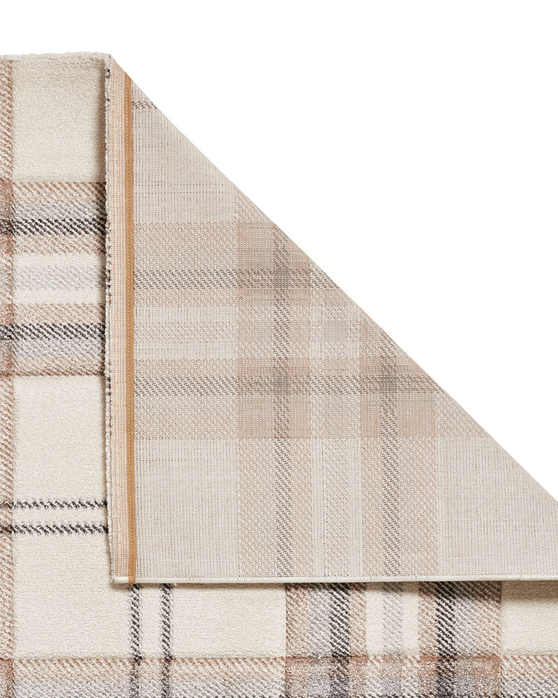 CATHERINE LANSFIELD KELSO NATURAL CHECK TARTAN RUG