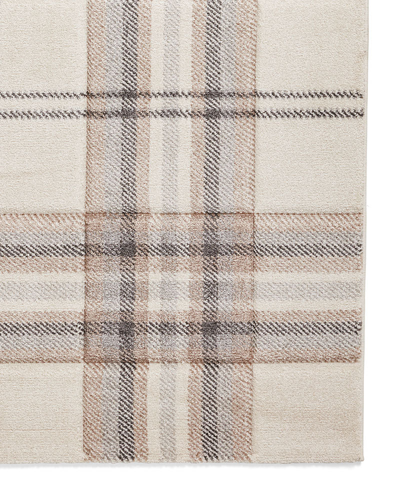 CATHERINE LANSFIELD KELSO NATURAL CHECK TARTAN RUG