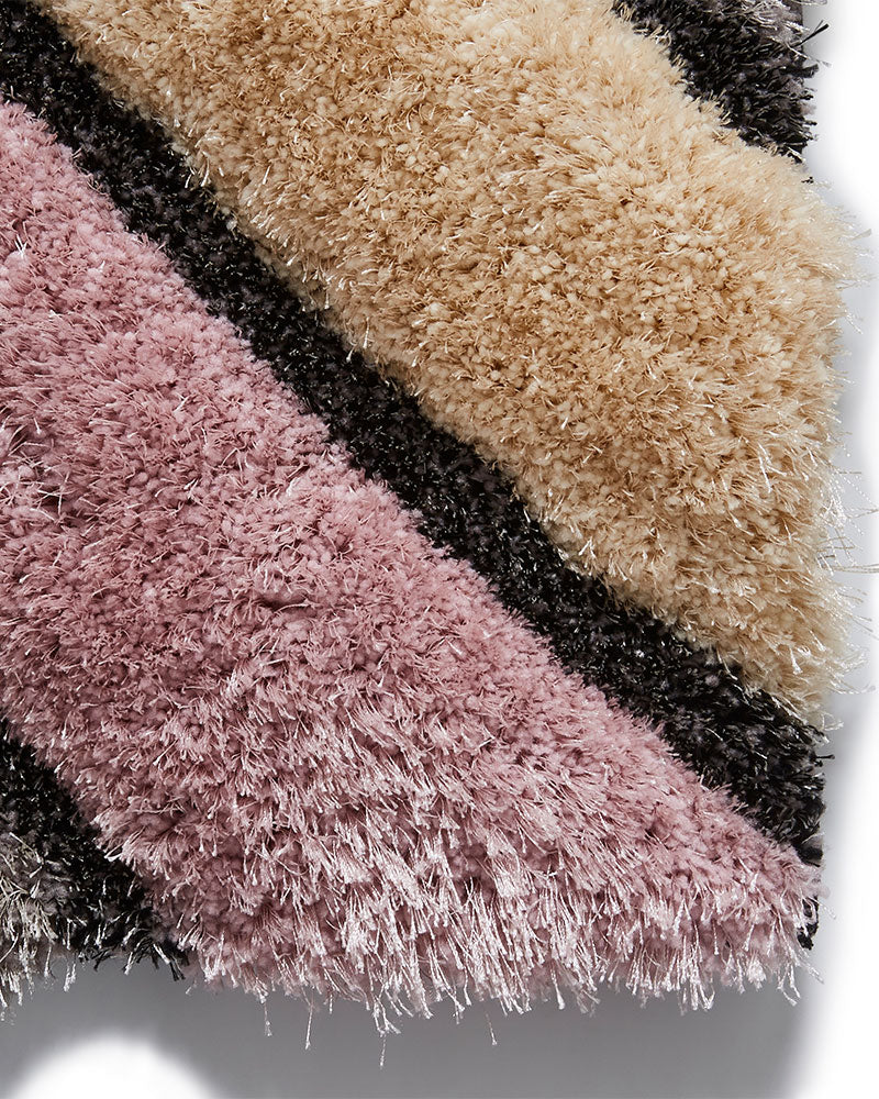 NOBLE HOUSE 8199 GREY ROSE PINK SCULPTED SHAGGY RUG
