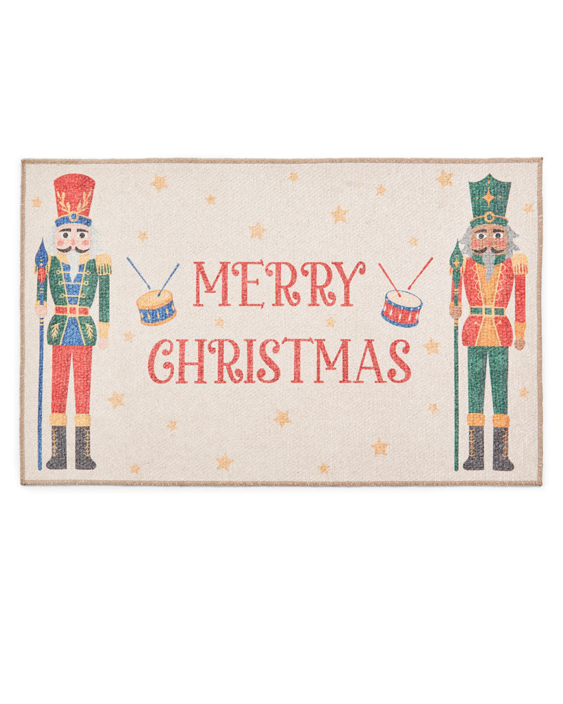 CHRISTMAS WASHABLE NUTCRACKER RUNNER & MAT SET
