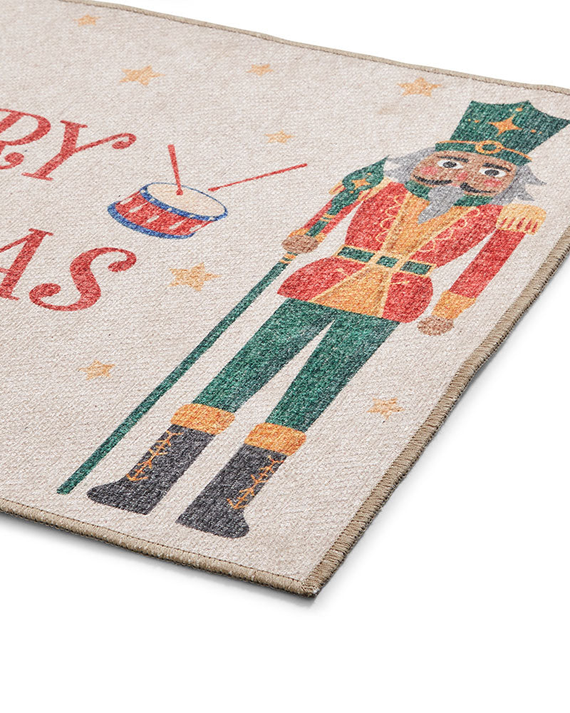 CHRISTMAS WASHABLE NUTCRACKER MULTI RUNNER & MAT SET