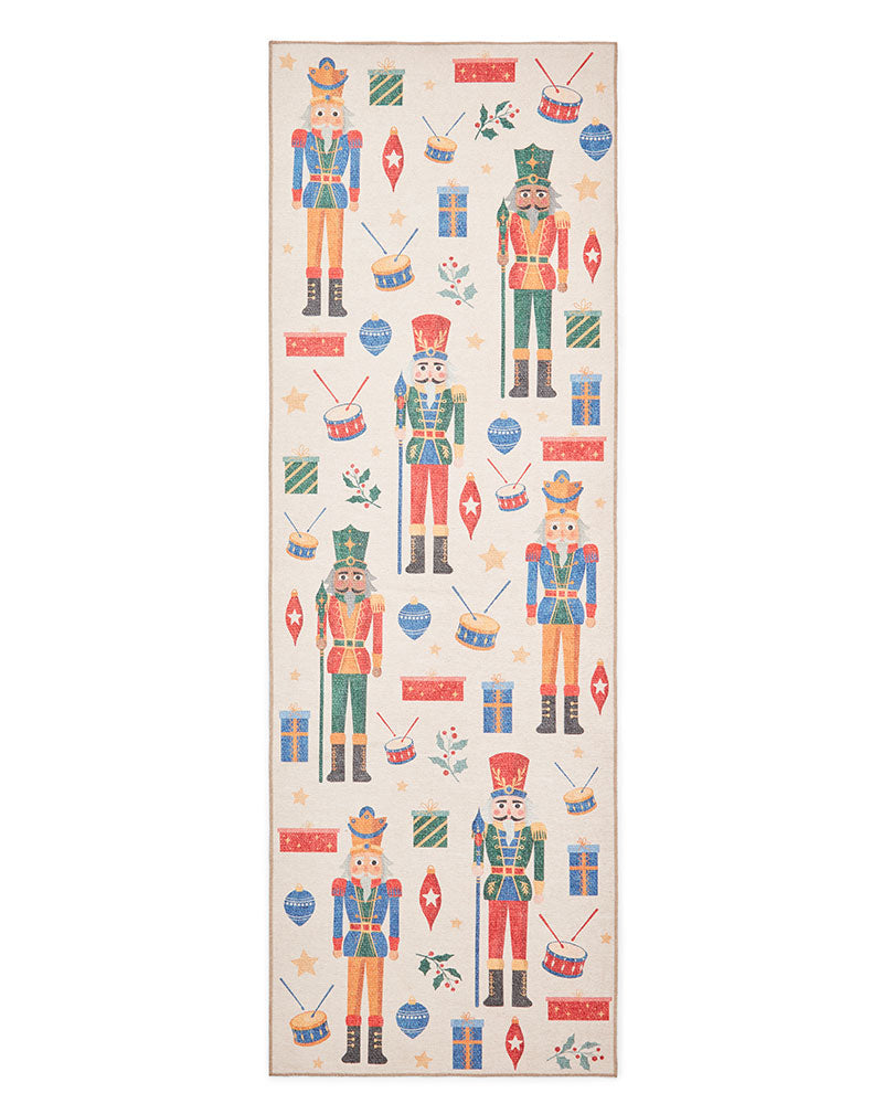 CHRISTMAS WASHABLE NUTCRACKER MULTI RUNNER & MAT SET
