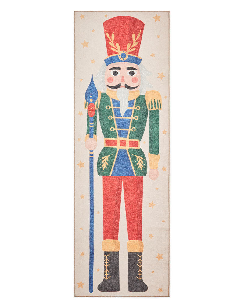 CHRISTMAS WASHABLE NUTCRACKER RUNNER & MAT SET