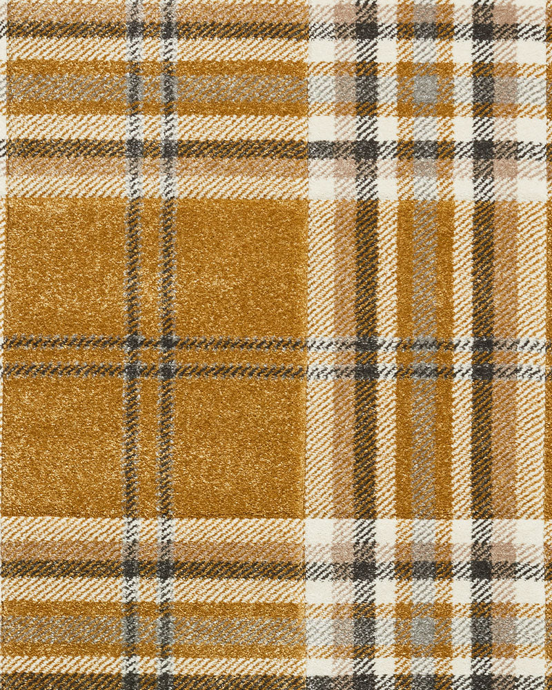 CATHERINE LANSFIELD KELSO OCHRE CHECK TARTAN RUG