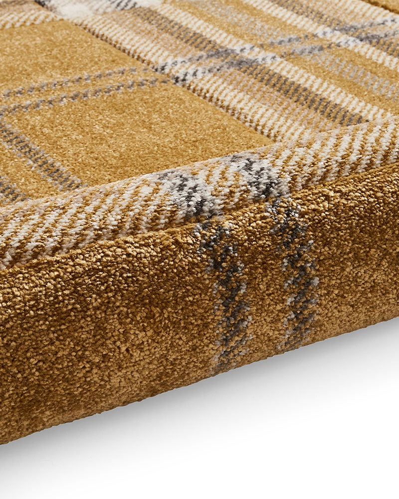 CATHERINE LANSFIELD KELSO OCHRE CHECK TARTAN RUG