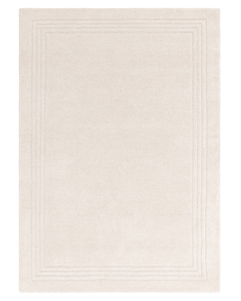 ORLO IVORY UNDYED WOOL BORDERED RUG