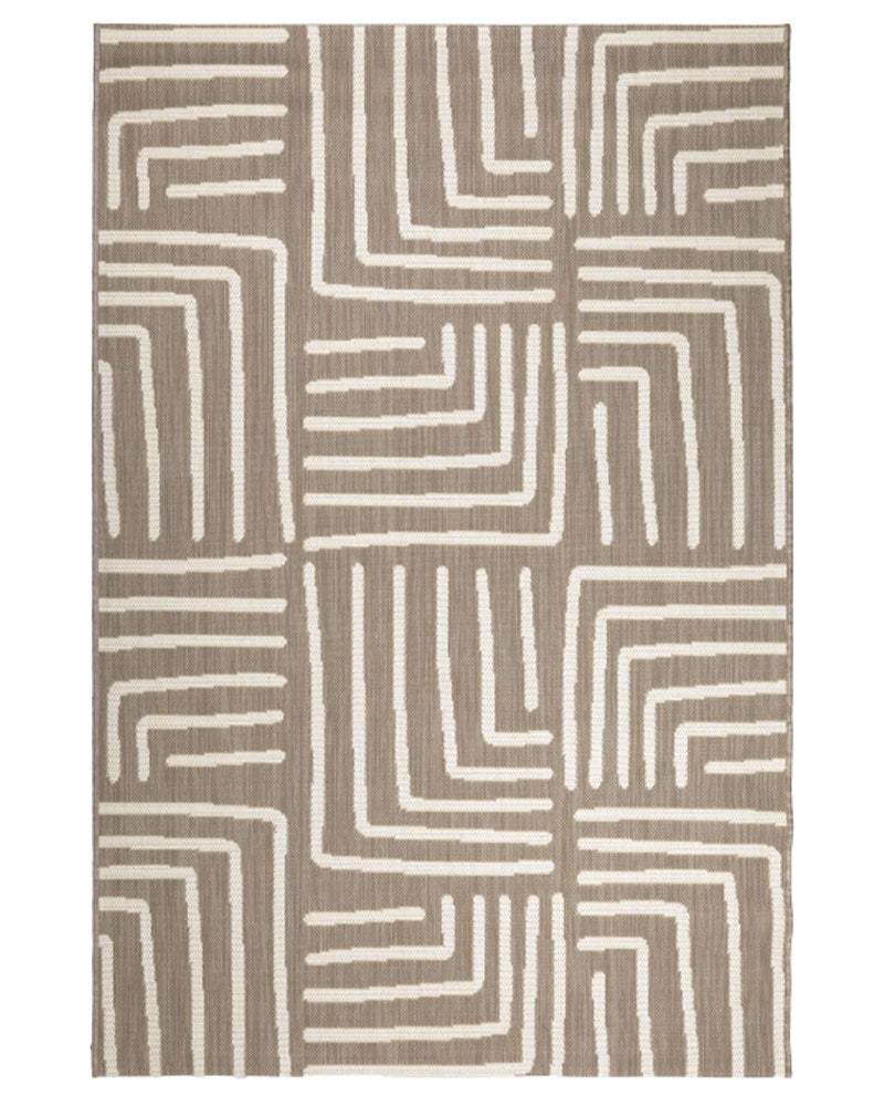 NEUTRAL PATCHES TAUPE INDOOR / OUTDOOR FLATWEAVE RUG