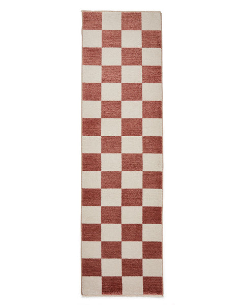 BALTIMORE PLUM 66618 MODERN CHECKERBOARD RUG