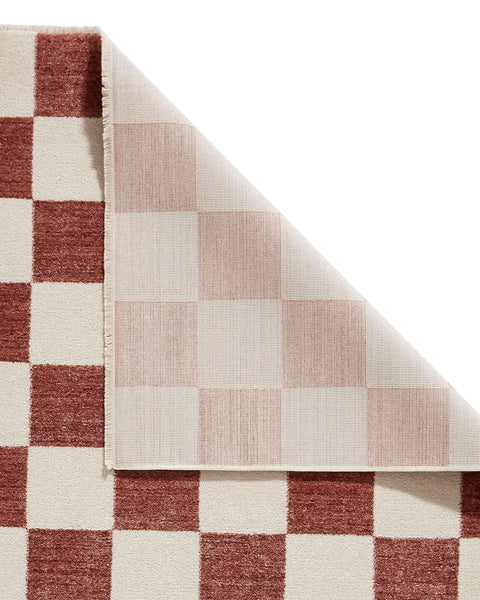 BALTIMORE PLUM 66618 MODERN CHECKERBOARD RUG