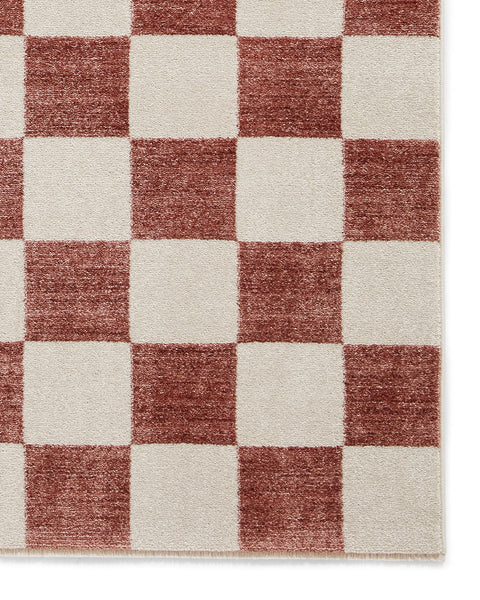 BALTIMORE PLUM 66618 MODERN CHECKERBOARD RUG