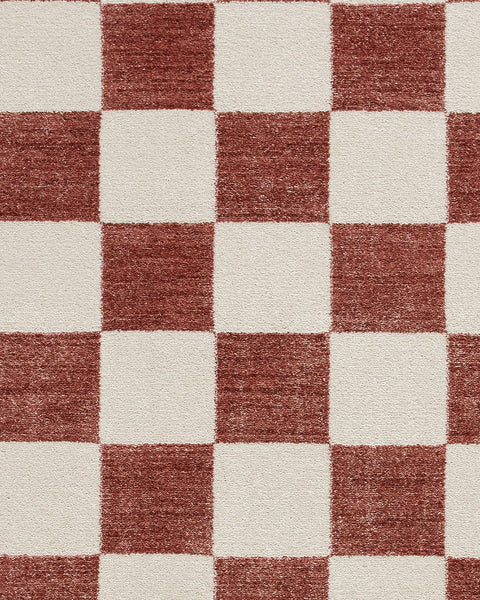 BALTIMORE PLUM 66618 MODERN CHECKERBOARD RUG