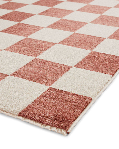 BALTIMORE PLUM 66618 MODERN CHECKERBOARD RUG