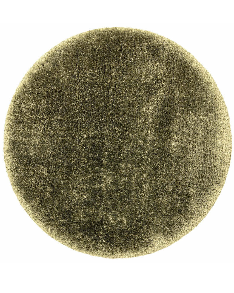 PLUSH LUXURY ULTRA THICK SHAGGY SAGE GREEN ROUND RUG