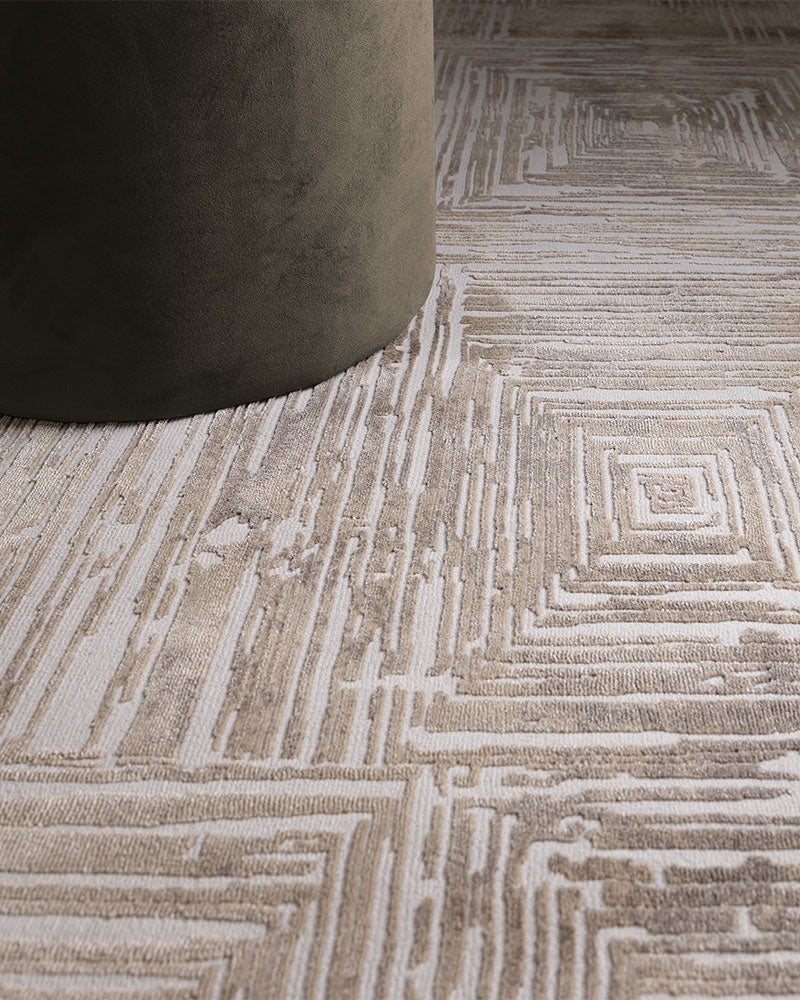 KUZA PORTRAIT BEIGE NEUTRAL GEOMETRIC RUG