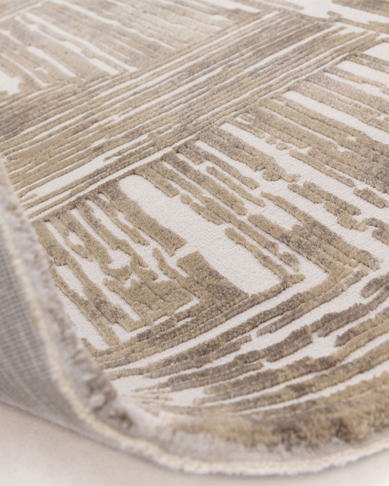 KUZA PORTRAIT BEIGE NEUTRAL GEOMETRIC RUG