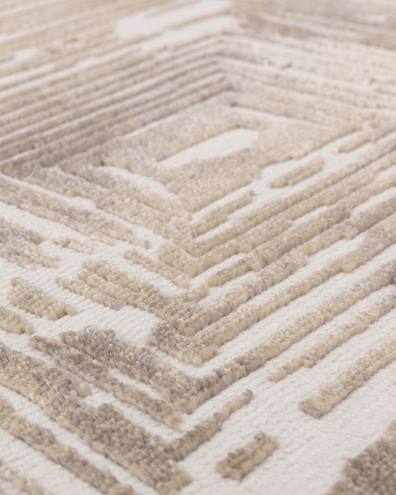 KUZA PORTRAIT BEIGE NEUTRAL GEOMETRIC RUG