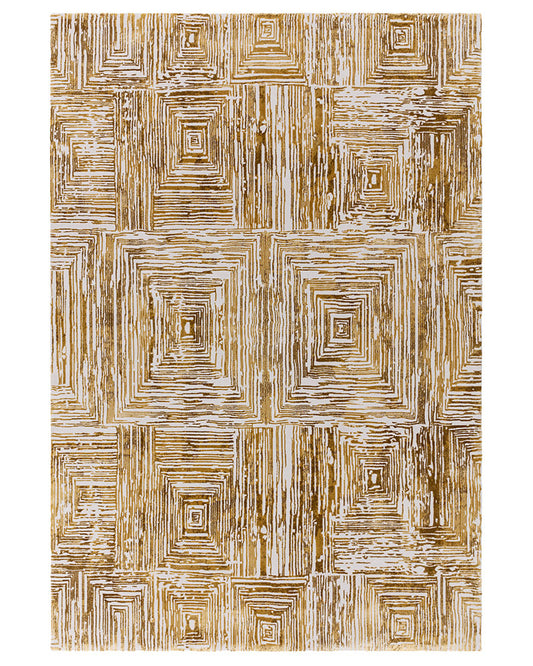 KUZA PORTRAIT GOLD GEOMETRIC RUG