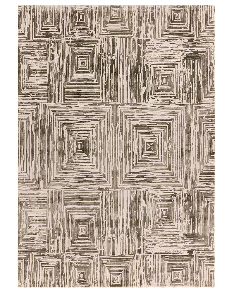 KUZA PORTRAIT KHAKI GREEN GEOMETRIC RUG