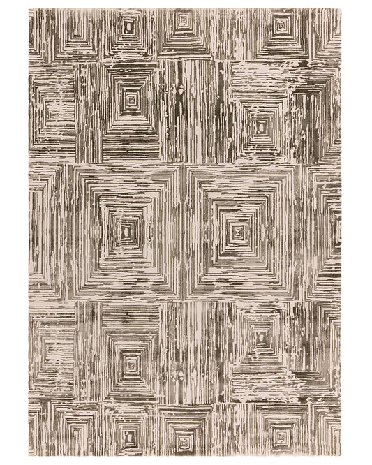 KUZA PORTRAIT KHAKI GREEN GEOMETRIC RUG