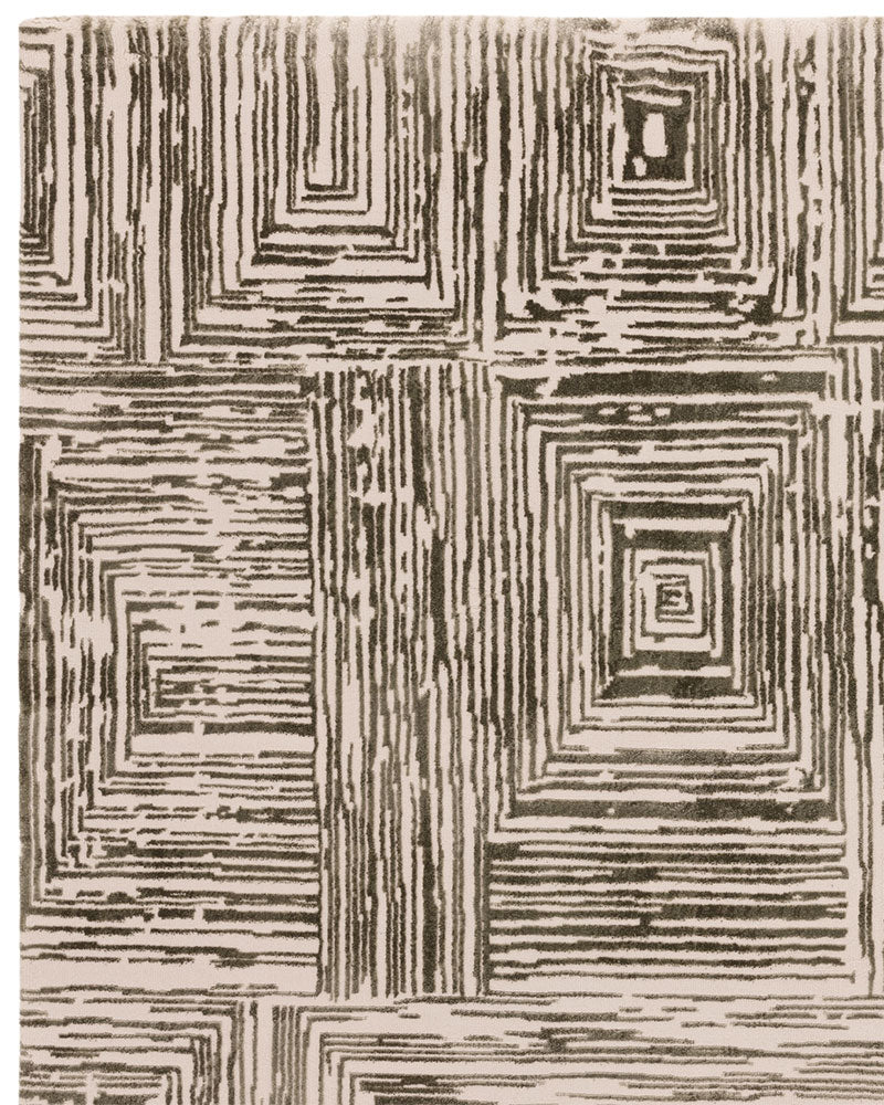 KUZA PORTRAIT KHAKI GREEN GEOMETRIC RUG