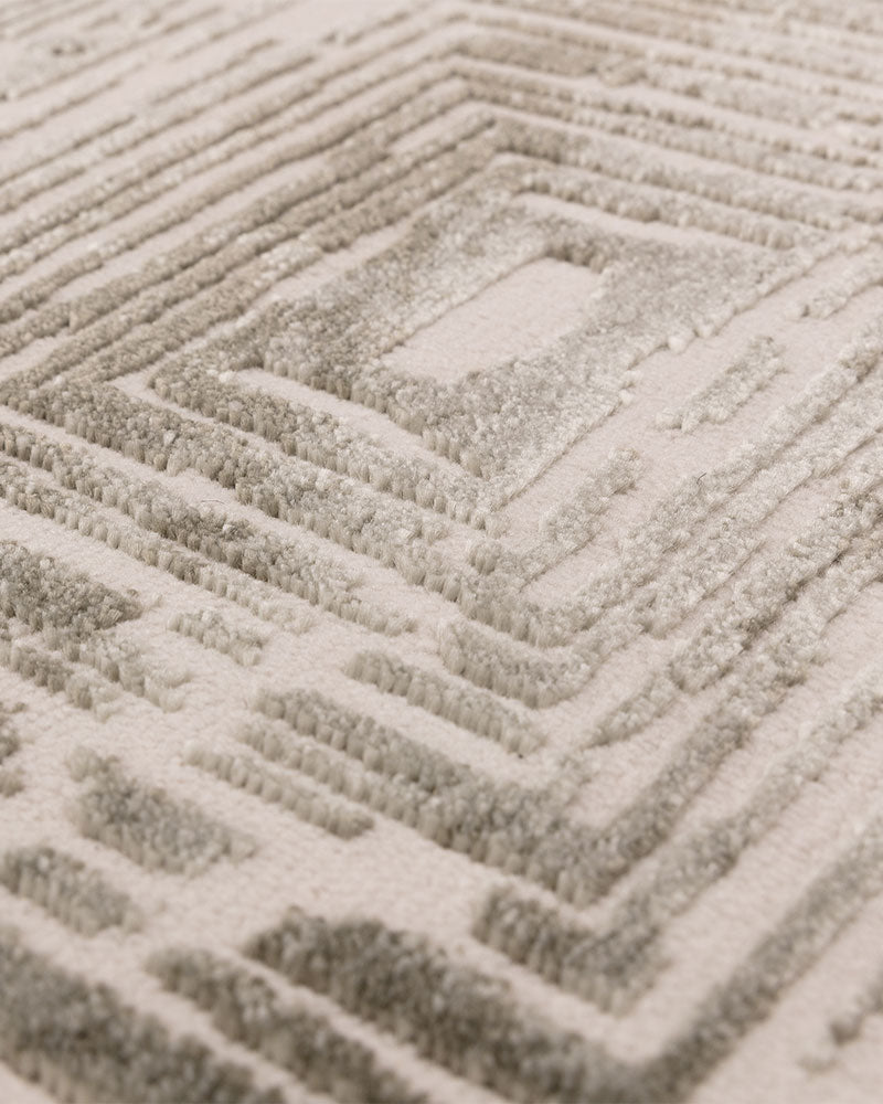 KUZA PORTRAIT KHAKI GREEN GEOMETRIC RUG