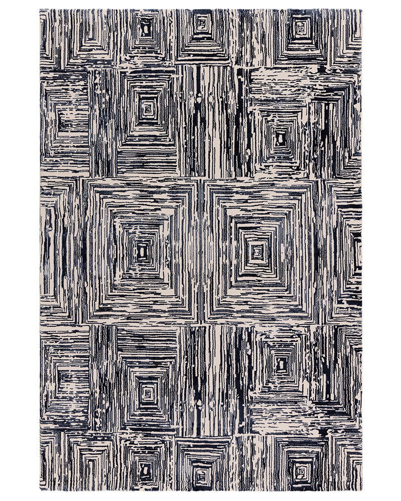 KUZA PORTRAIT NAVY BLUE GEOMETRIC RUG