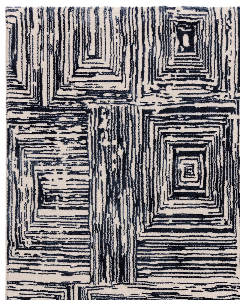 KUZA PORTRAIT NAVY BLUE GEOMETRIC RUG