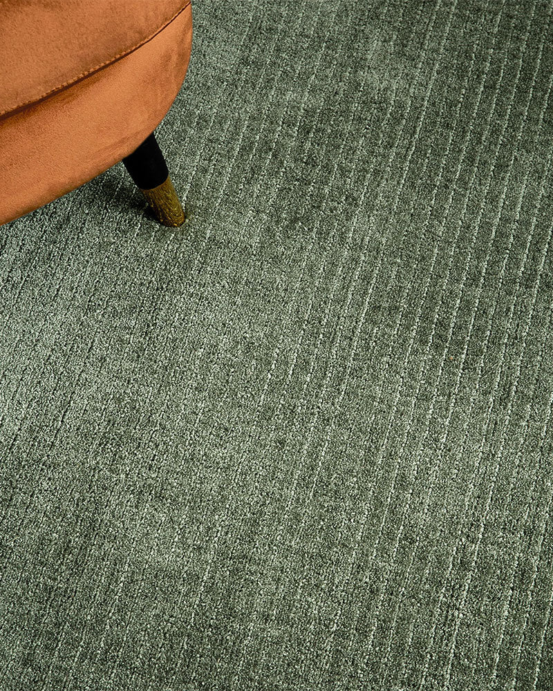 ROWAN PLAIN FINE LOOP EMERALD GREEN RUG