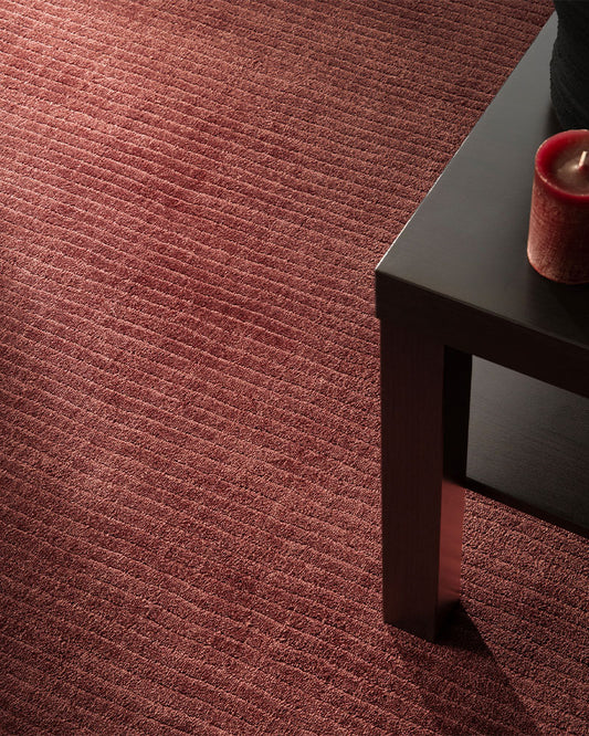 ROWAN PLAIN FINE LOOP MAROON BURGUNDY RUG