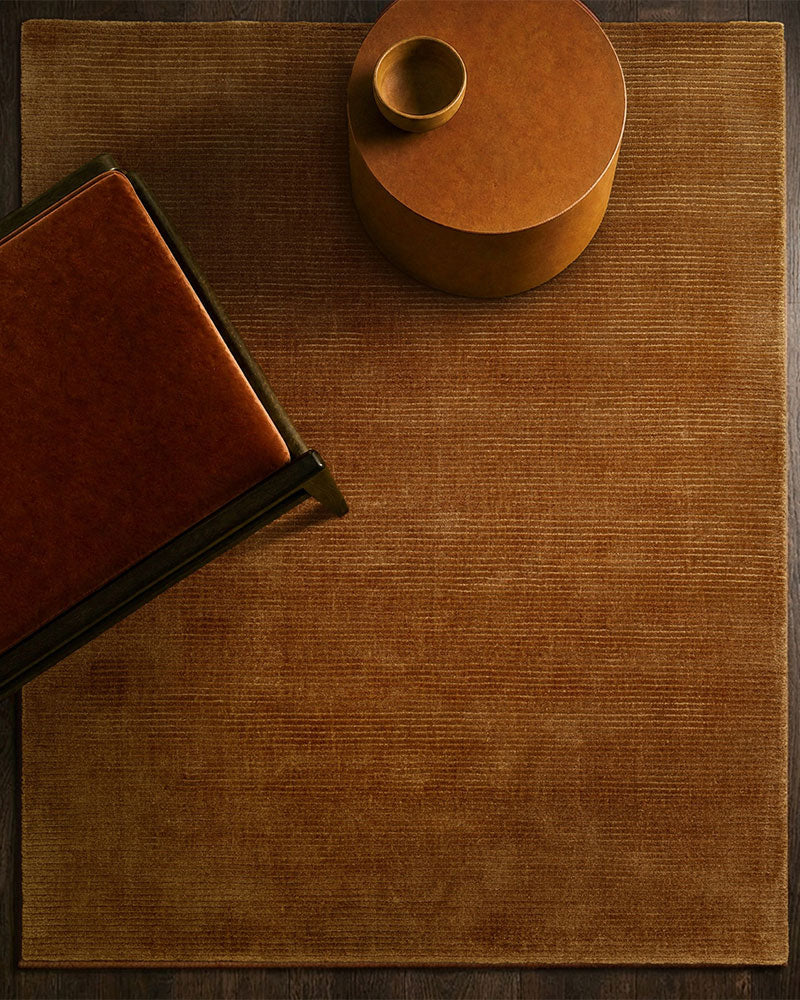 ROWAN PLAIN FINE LOOP TERRACOTTA ORANGE RUG