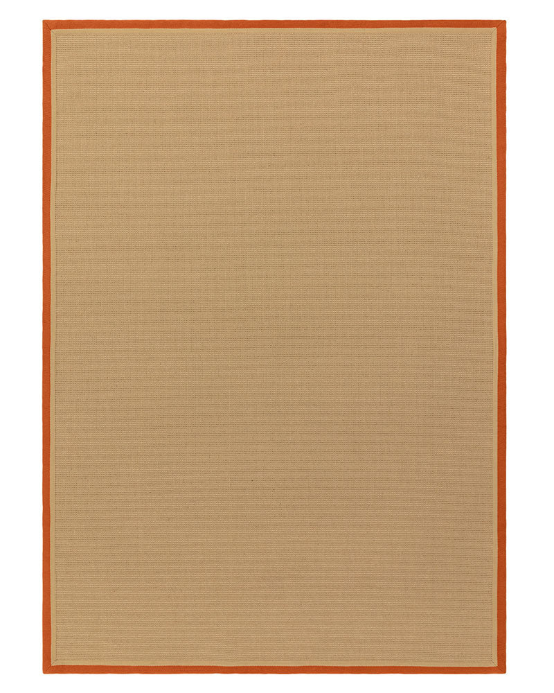 BORDO SISAL BOUCLE WITH RUST / LINEN BORDER RUG