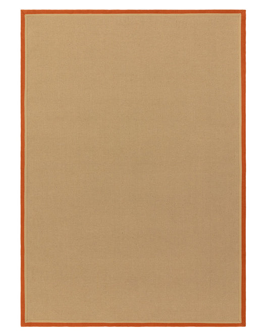 BORDO SISAL BOUCLE WITH RUST / LINEN BORDER RUG