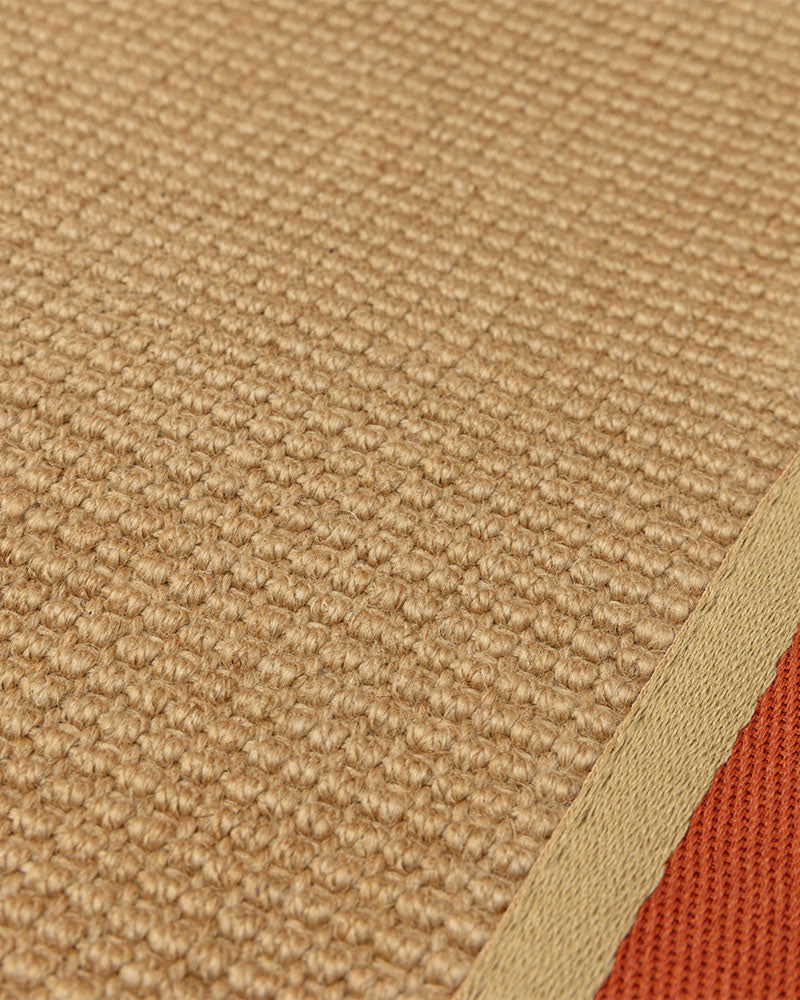 BORDO SISAL BOUCLE WITH RUST / LINEN BORDER RUG