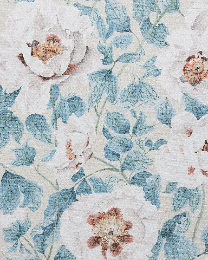 HARLEQUIN FLORENT SAILCLOTH BLUE FLORAL MACHINE WASHABLE RUG