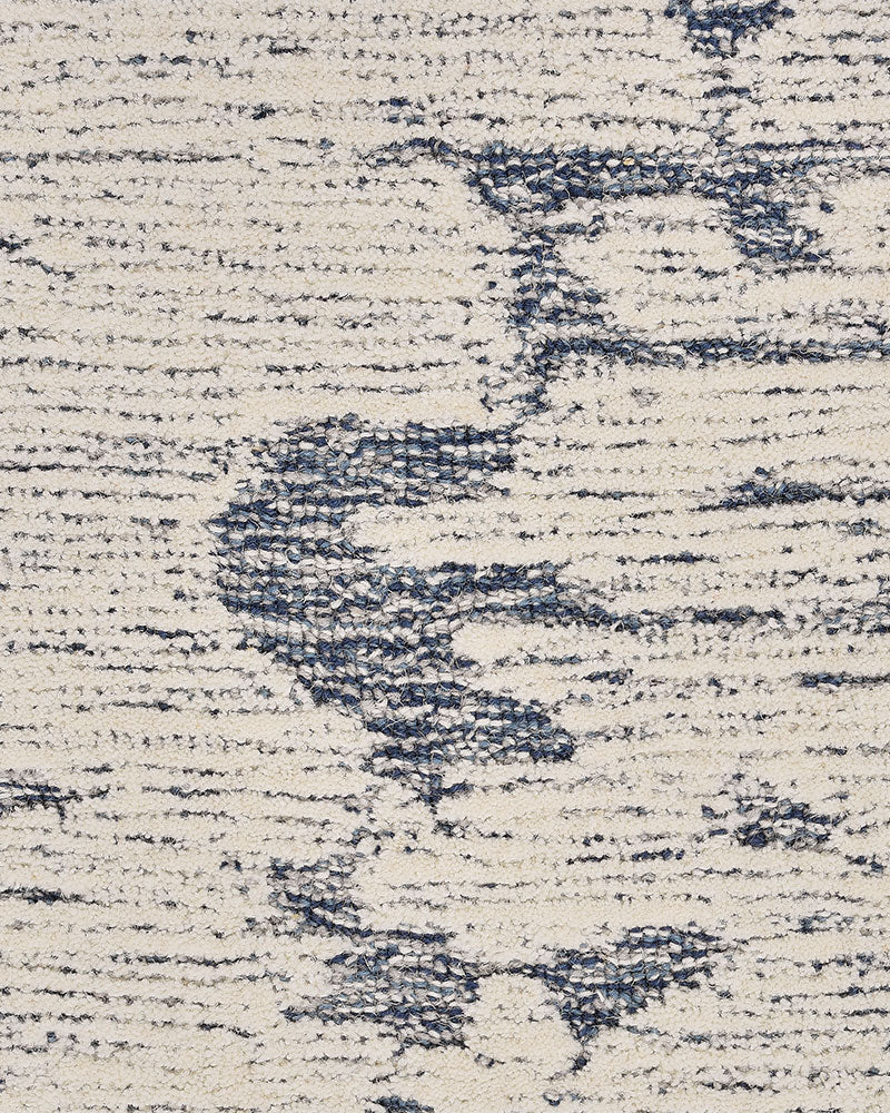 CALVIN KLEIN SCULPTURAL BLUE CUT & LOOP WOOL RUG