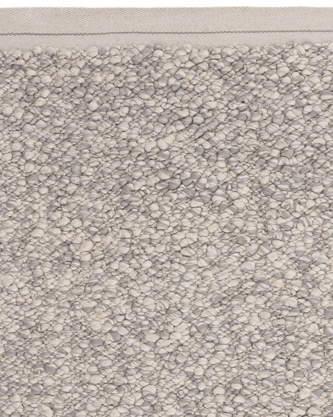 ELM SILVER GREY CHUNKY BOUCLE TEXTURED WOOL MIX RUG