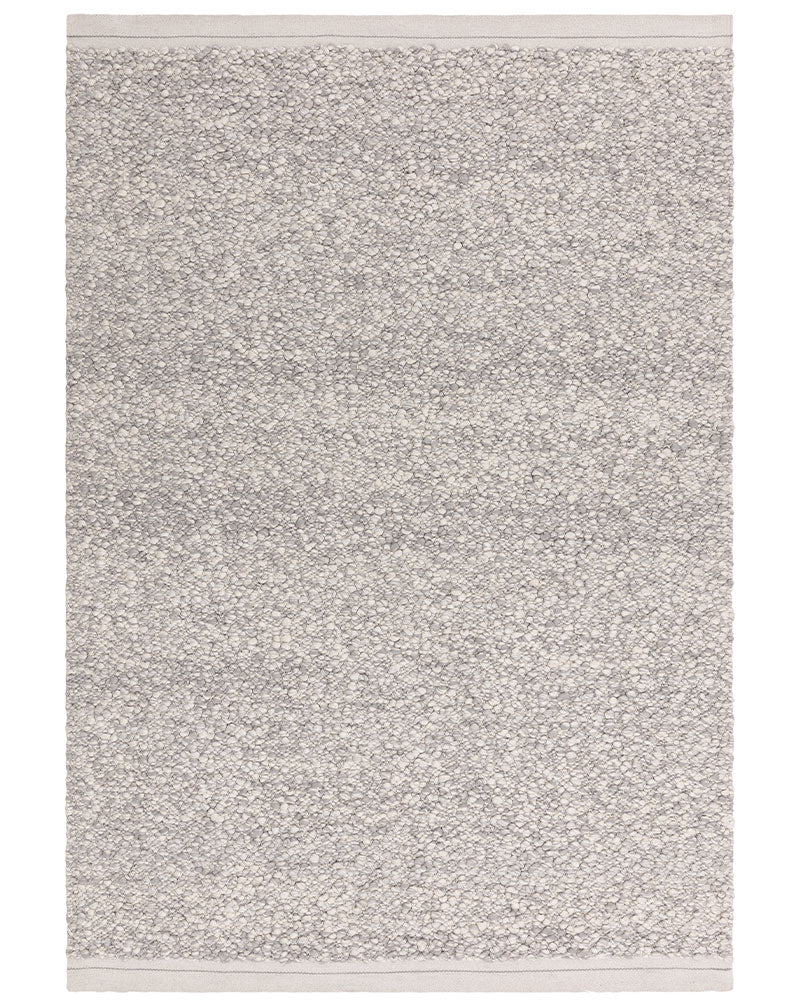 ELM SILVER GREY CHUNKY BOUCLE TEXTURED WOOL MIX RUG