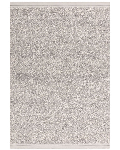 ELM SILVER GREY CHUNKY BOUCLE TEXTURED WOOL MIX RUG