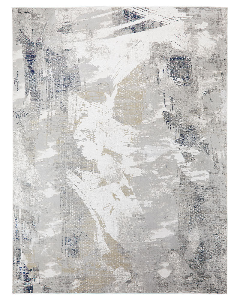 SKYLINE SK103 IVORY NAVY BLUE ABSTRACT RUG