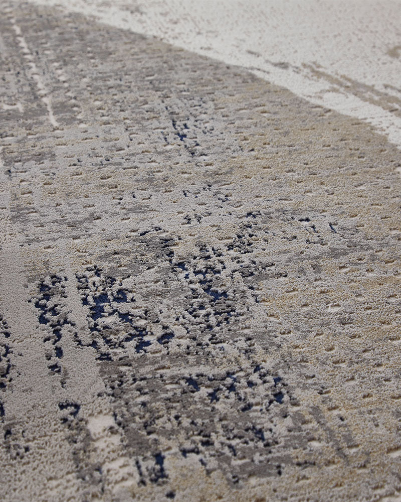 SKYLINE SK103 IVORY NAVY BLUE ABSTRACT RUG