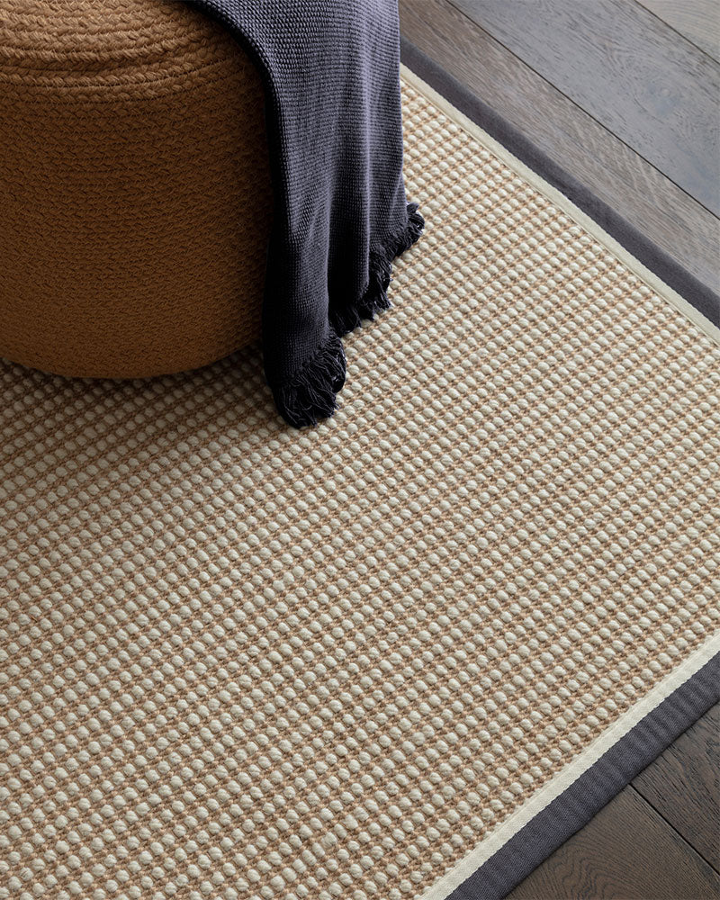KORRA WOOL & JUTE SINGLE LOOP WITH SLATE GREY BORDER RUG