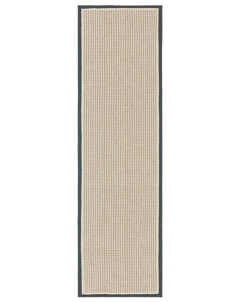 KORRA WOOL & JUTE SINGLE LOOP WITH SLATE GREY BORDER RUNNER