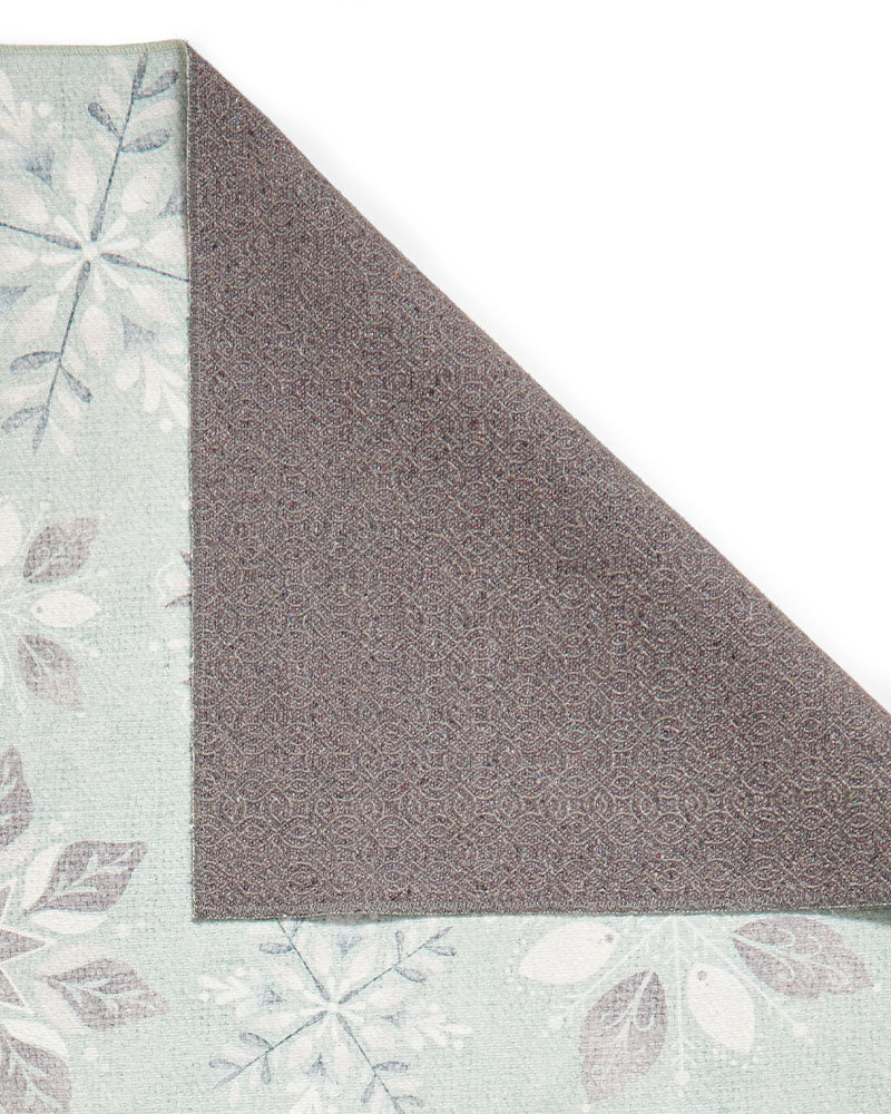 CHRISTMAS WASHABLE SNOWFLAKE RUNNER & MAT SET