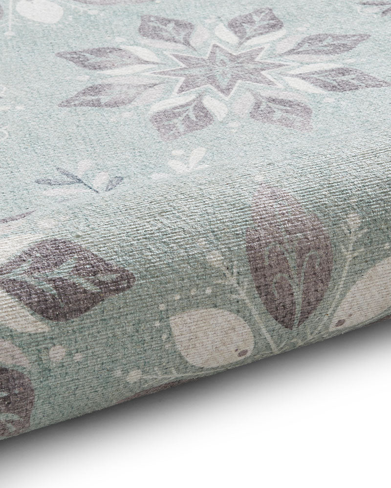 CHRISTMAS WASHABLE SNOWFLAKE RUNNER & MAT SET