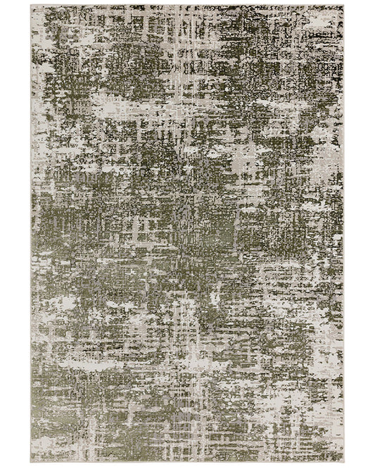 STELLAR ST10 SAGE GREEN MODERN ABSTRACT HIGH SHINE RUG