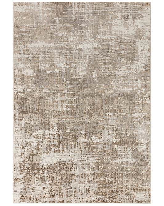 STELLAR ST11 BEIGE BRONZE MODERN ABSTRACT HIGH SHINE RUG